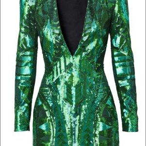 Balmain x H&M Green Sequin Dress Size 12